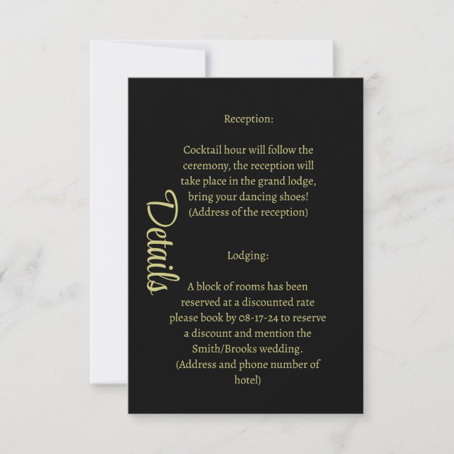 Personalised Editable Details card (Front)