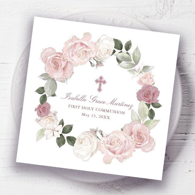 Personalised Editable First Holy Communion  Napkin (Creator Uploaded)