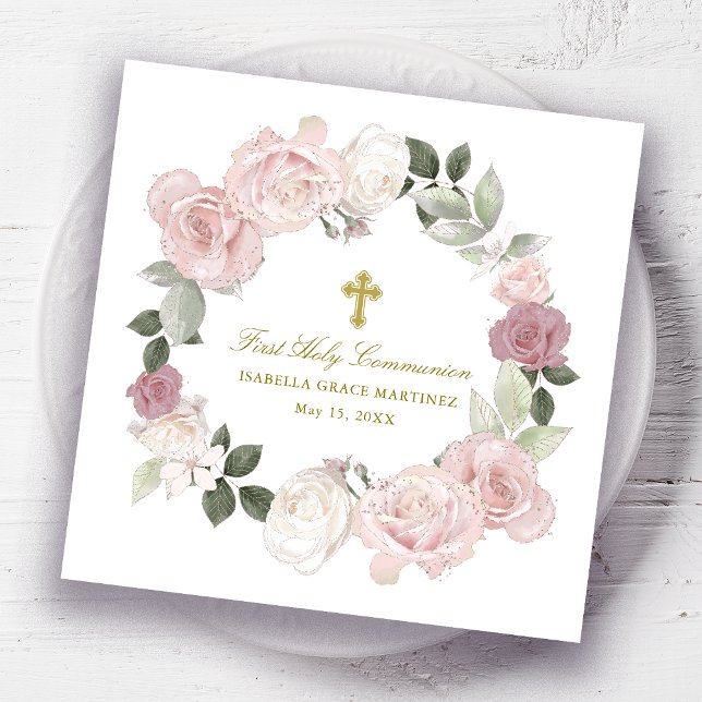 Personalised Editable First Holy Communion  Napkin (Creator Uploaded)