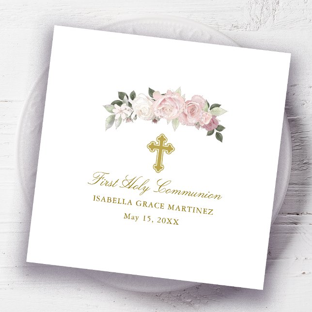 Personalised Editable First Holy Communion  Napkin (Creator Uploaded)