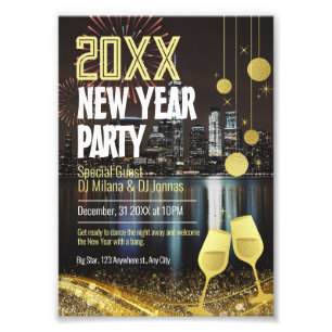 Personalised Editable New Year Party Photo Print