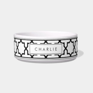 Personalised Eerie Black & White Star Pattern Bowl