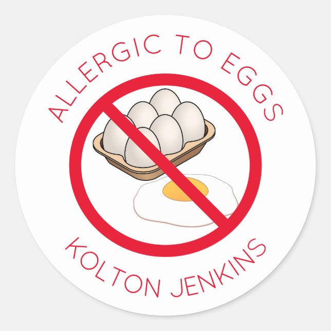 Personalised Egg Allergy Stickers (Front)