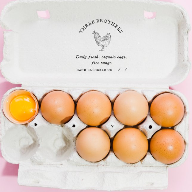 Personalised Egg Carton Rustic Family Farm  Rubber Stamp (Creator Uploaded)