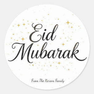 Personalised Eid Mubarak Muslim Classic Round Sticker