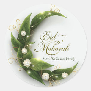 Personalised Eid Mubarak Muslim modern Classic  Round Sticker