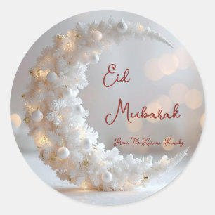 Personalised Eid Mubarak Muslim modern  Classic Round Sticker
