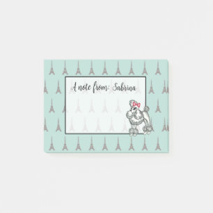 Personalised Eiffel Tower French Poodle Notepad