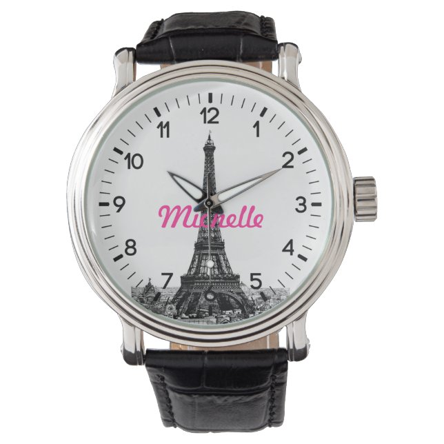 Personalised Eiffel Tower Paris Watch (Front)