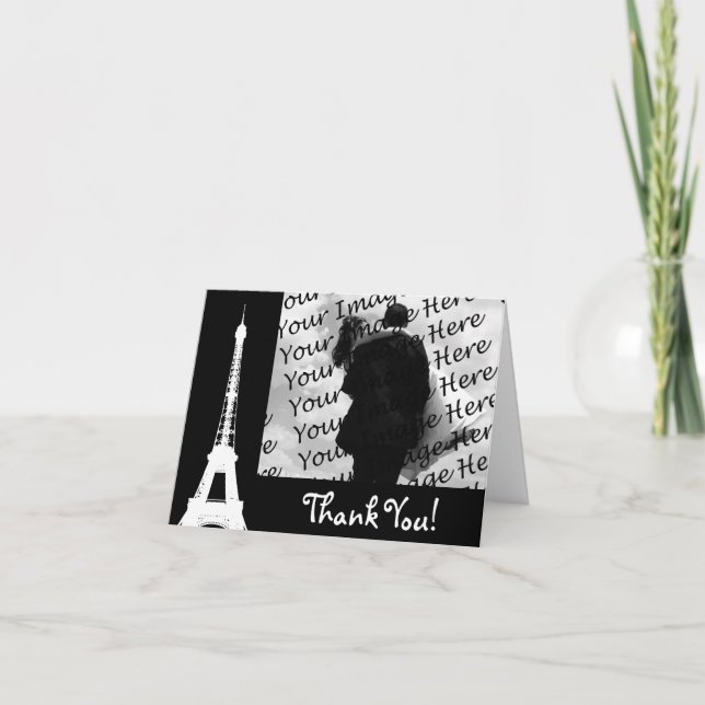 Personalised Eiffel Tower Photo Thank You Cards (Front)