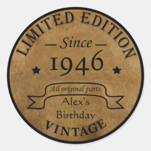 Personalised eighty five vintage 85th birthday classic round sticker