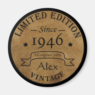Personalised eighty five vintage 85th birthday magnet
