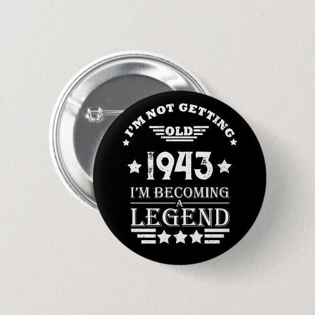 Personalised eighty vintage 80th birthday  6 cm round badge (Front & Back)