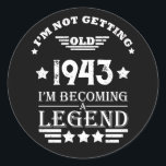 Personalised eighty vintage 80th birthday  classic round sticker<br><div class="desc">Make your birthday special with this unique design. Add a touch of sophisticated elegance to your birthday celebration with our exquisite, one-of-a-kind designs. These graphics bring sophistication and originality to any product, creating a memorable and stylish gift. They are perfect for those who appreciate a touch of timeless glamour on...</div>