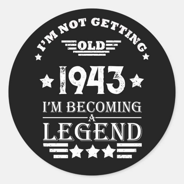 Personalised eighty vintage 80th birthday  classic round sticker (Front)