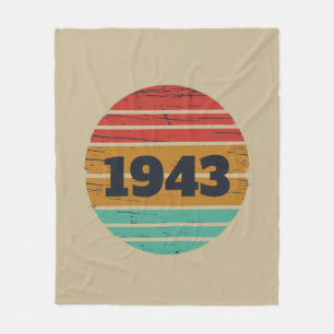 Personalised eighty vintage 80th birthday fleece blanket