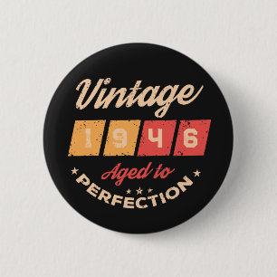 Personalised eighty vintage 80th birthday party 6 cm round badge