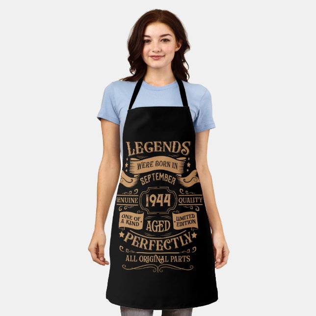 Personalised eighty vintage 80th birthday party apron (Worn)