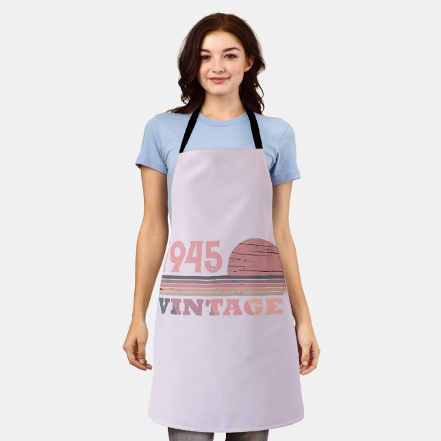 Personalised eighty vintage 80th birthday party apron (Worn)