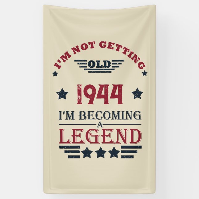 Personalised eighty vintage 80th birthday party banner (Vertical)