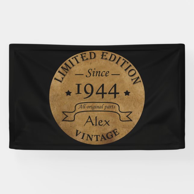 Personalised eighty vintage 80th birthday party banner (Horizontal)