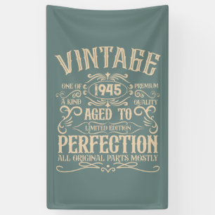 Personalised eighty vintage 80th birthday party banner