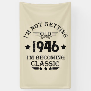 Personalised eighty vintage 80th birthday party banner