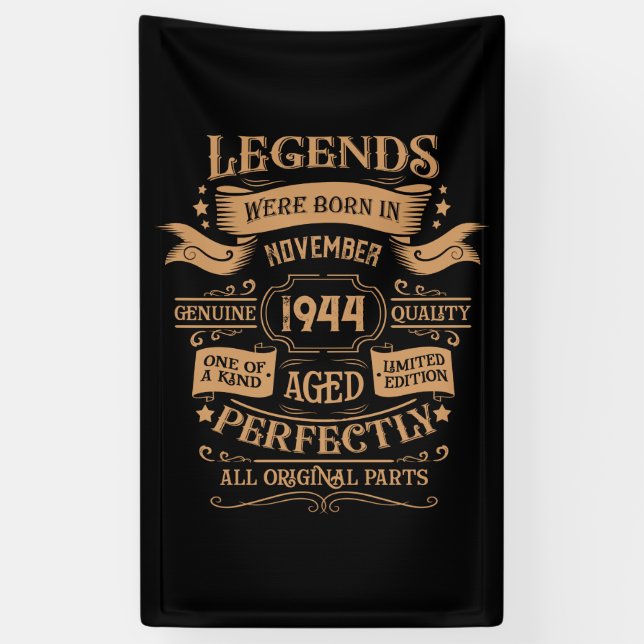 Personalised eighty vintage 80th birthday party banner (Vertical)