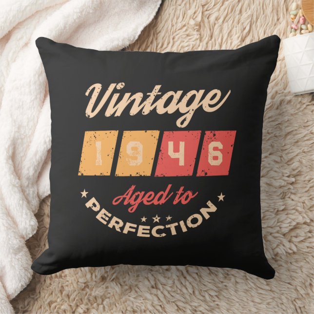 Personalised eighty vintage 80th birthday party cushion (Blanket)