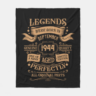 Personalised eighty vintage 80th birthday party fleece blanket