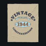 Personalised eighty vintage 80th birthday party fleece blanket<br><div class="desc">Add some originality to your wardrobe with this vintage birthday graphic design featuring awesome typography font lettering. It's a great gift idea for men,  women,  husbands,  wives,  grandma,  and grandpa who will love this one-of-a-kind artwork. Perfect for a fun holiday present at your birthday party.</div>