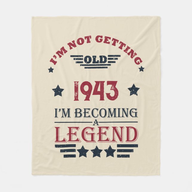 Personalised eighty vintage 80th birthday party fleece blanket (Front)