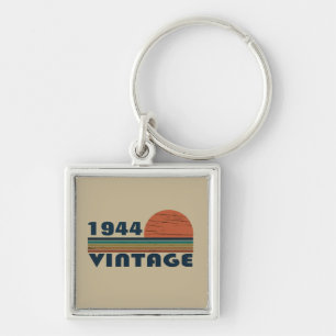 Personalised eighty vintage 80th birthday party key ring
