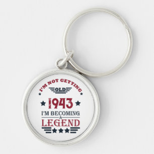 Personalised eighty vintage 80th birthday party key ring