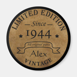 Personalised eighty vintage 80th birthday party magnet