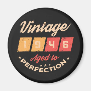 Personalised eighty vintage 80th birthday party magnet