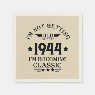 Personalised eighty vintage 80th birthday party napkin