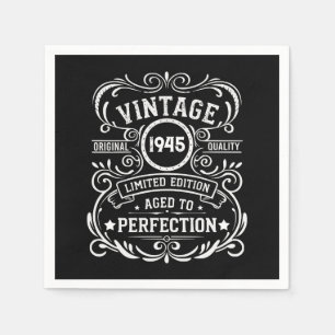 Personalised eighty vintage 80th birthday party napkin