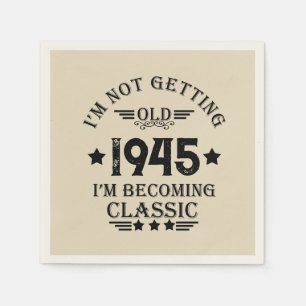 Personalised eighty vintage 80th birthday party napkin