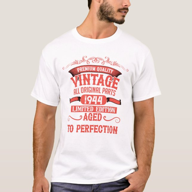 Personalised eighty vintage 80th birthday party T-Shirt (Front)