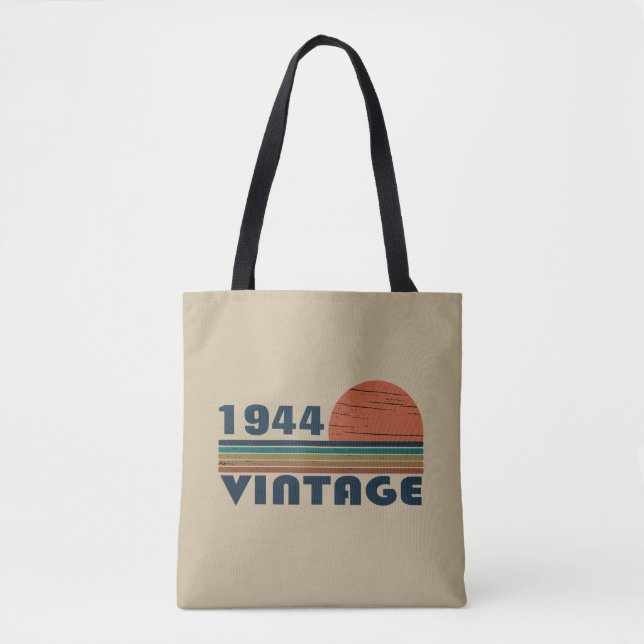 Personalised eighty vintage 80th birthday party tote bag (Front)