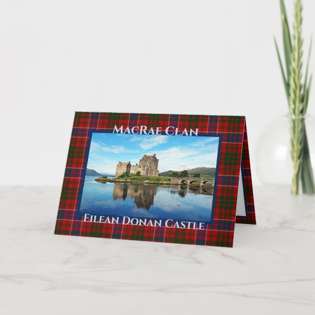 Personalised Eilean Donan Castle - MacRae Clan Card (Front)