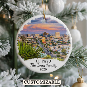 Personalised El Paso Ornament, Custom Texas Ceramic Ornament