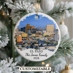 Personalised El Paso Ornament, Custom Texas Ceramic Ornament