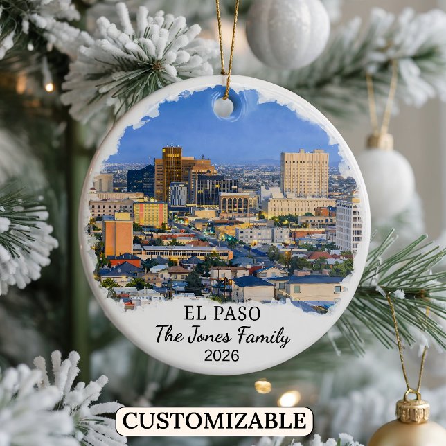 Personalised El Paso Ornament, Custom Texas Ceramic Ornament (Creator Uploaded)