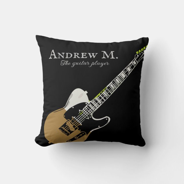Personalised Electric-guitar / guitarist Gift Thro Cushion (Front)