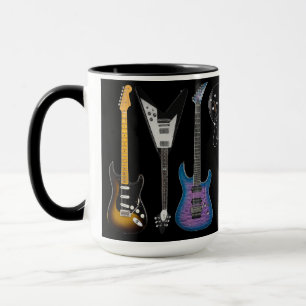 Personalised Electric Guitars Black Mug