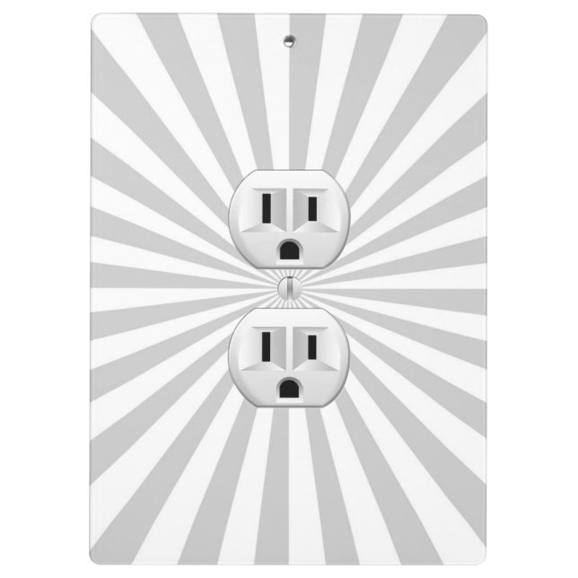 Personalised Electric Plug Wall Outlet Fun Clipboard (Back)