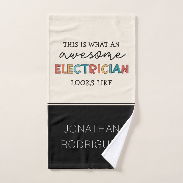 Personalised Electrician Funny Gifts Hand Towel (Hand Towel)