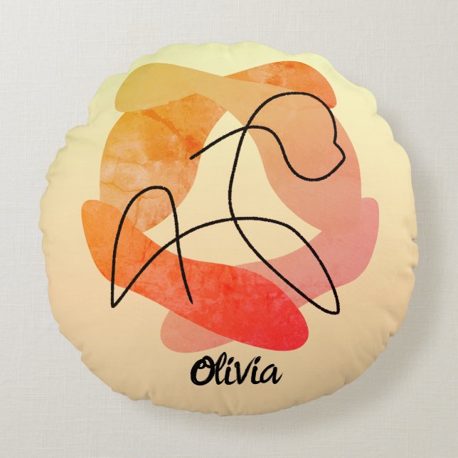 Personalised Elegance and Essence of a Free Horse  Round Cushion (Front)